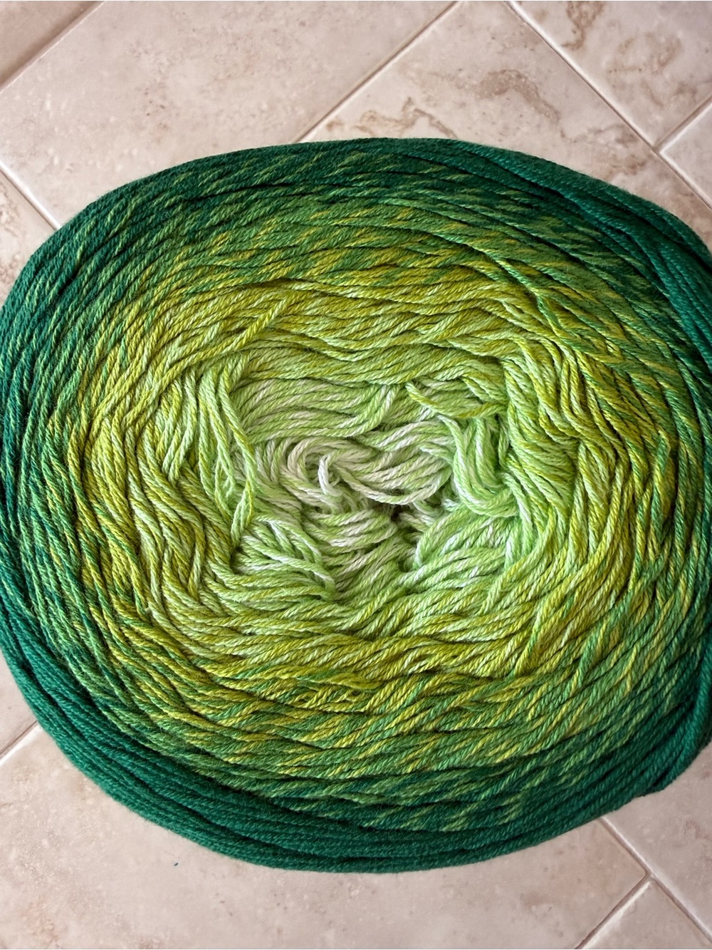 Yarn Art Flowers Cake - Green Shades